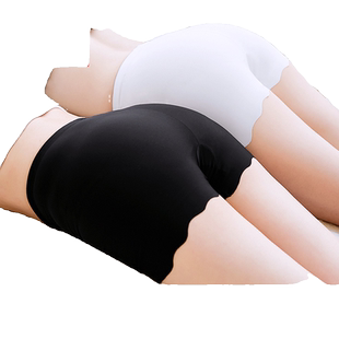 安全裤女夏防走光不卷边冰丝无痕白色保险打底短裤可外穿大码黑色