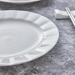 隆达骨瓷餐具饭碗家用白色创意盘子折扣店北欧风纯白斯拉夫微瑕