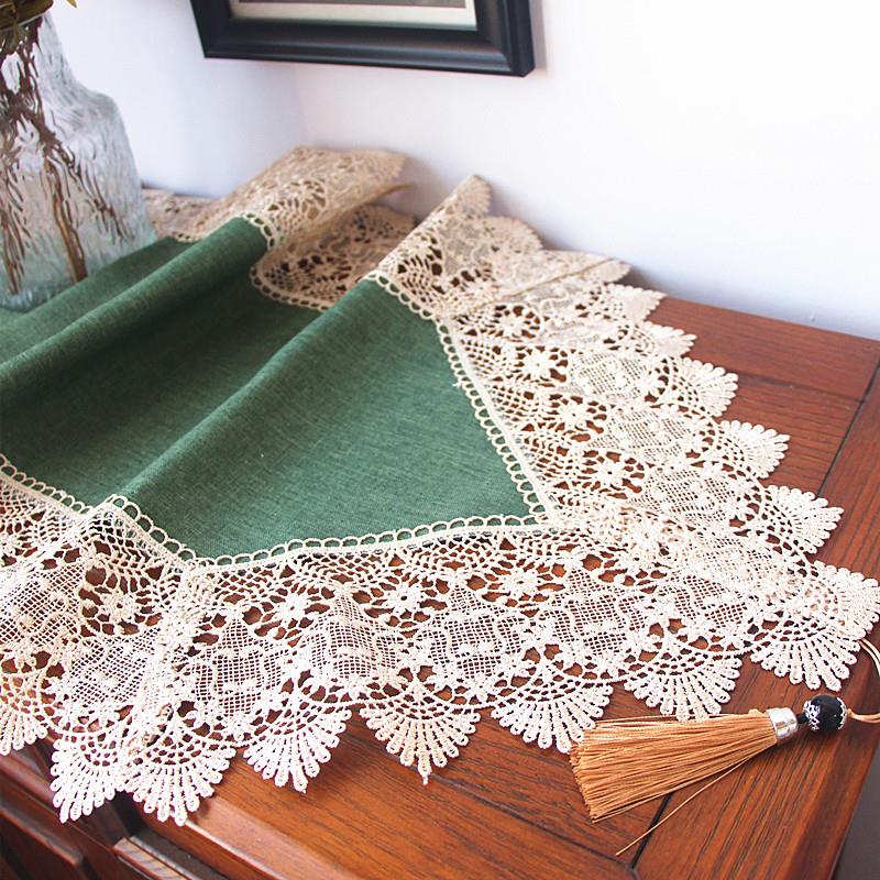 水溶蕾丝桌旗茶台布艺轻奢高端阳离子茶几布电视柜餐边柜鞋柜盖巾