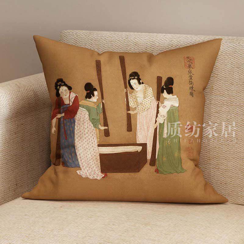 古典定制棉麻中式抱枕大号简约实木腰靠含芯加厚国潮椅子拆洗禅意,居家布艺,靠垫/抱枕,淘宝优惠券,粉丝福利购,淘宝优惠卷