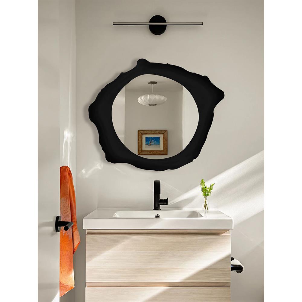 不规则形状壁挂卫生间浴室镜黑色化妆镜梳妆镜简约现代LED智能镜