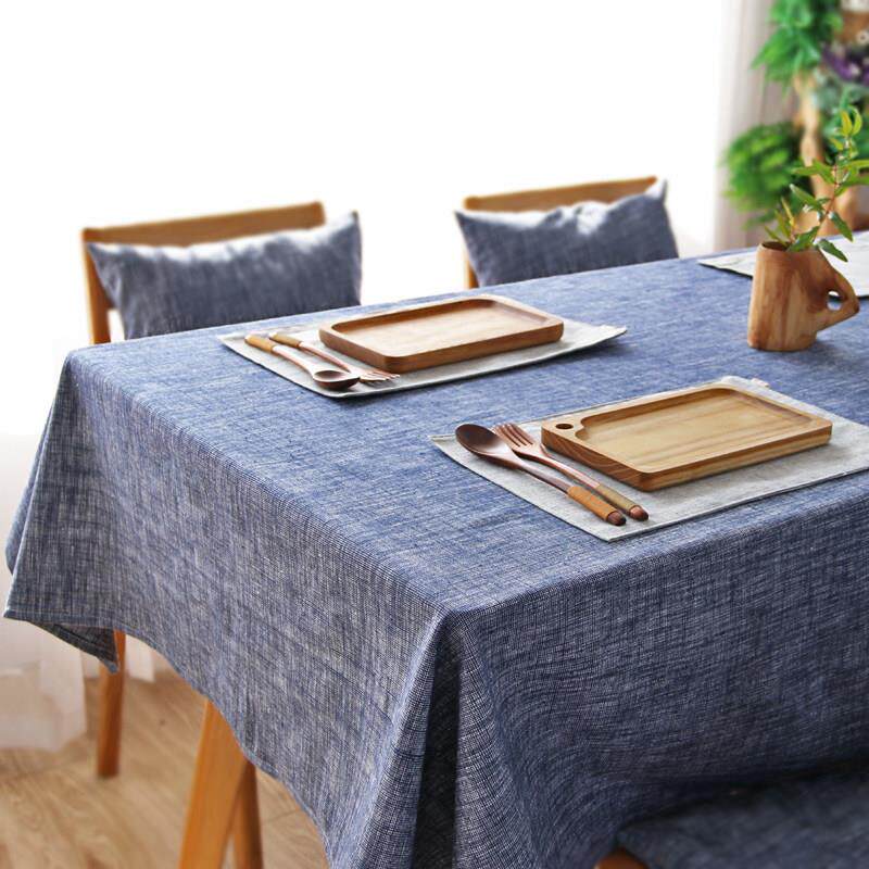 现代简约茶几桌布布艺棉麻小清新网红长方形家用中国风纯色餐桌垫