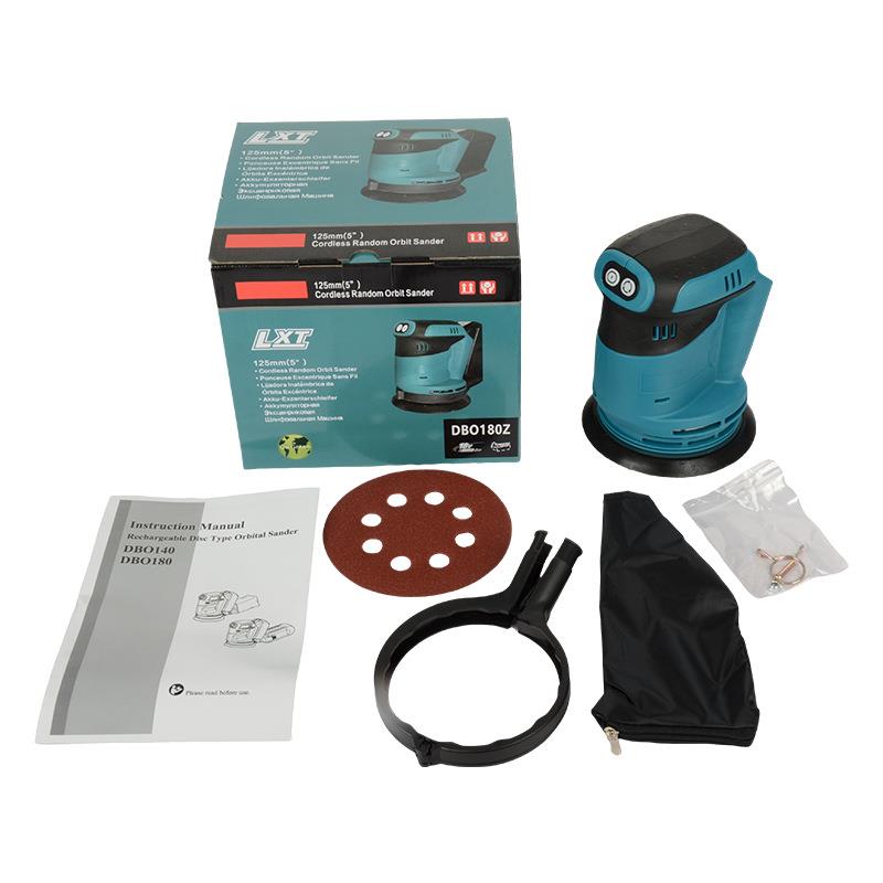 工厂5寸多功能锂电圆砂机大功率木工电动砂纸机汽车修覆打磨机