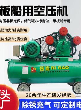 上海日高活塞式空压机440V甲板船用除锈空压机380/220V空气压缩机