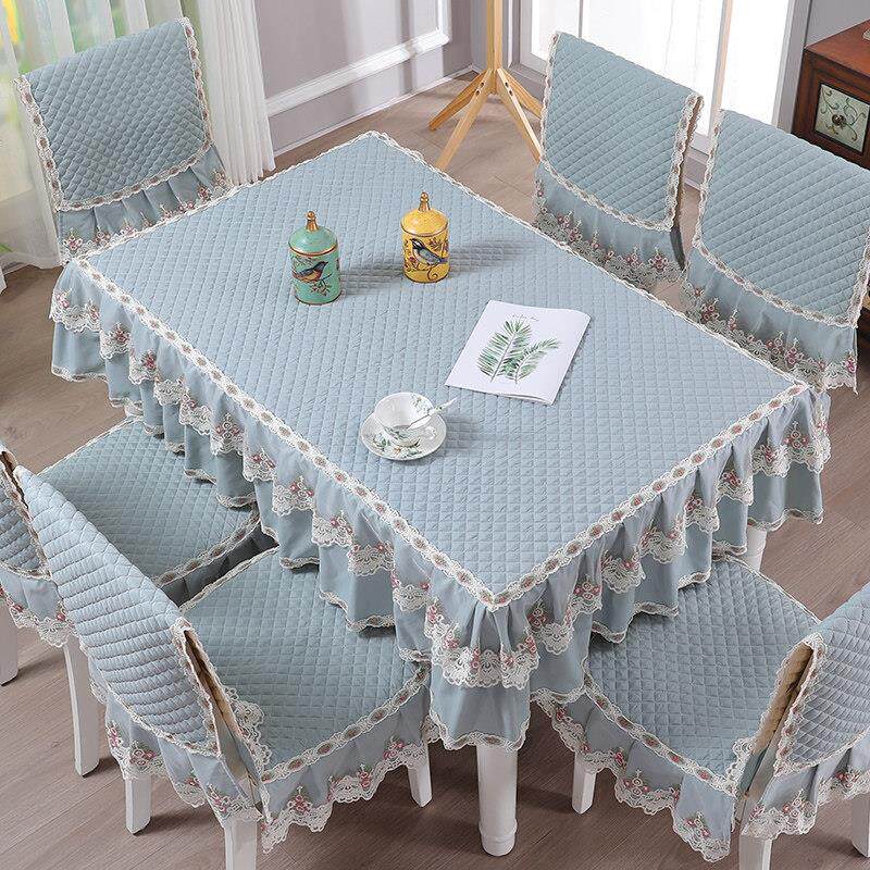 餐桌椅子套罩桌椅套布艺套装长方形家用餐桌布椅垫椅套简约现代