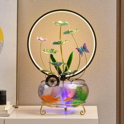 流水喷泉摆件水循环风车大号鱼缸摆设铁艺客厅办公室装饰乔迁礼品