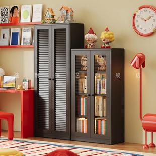 钢制书架落地置物架儿童书房角落铁艺书柜展示柜飘窗收纳柜收纳柜
