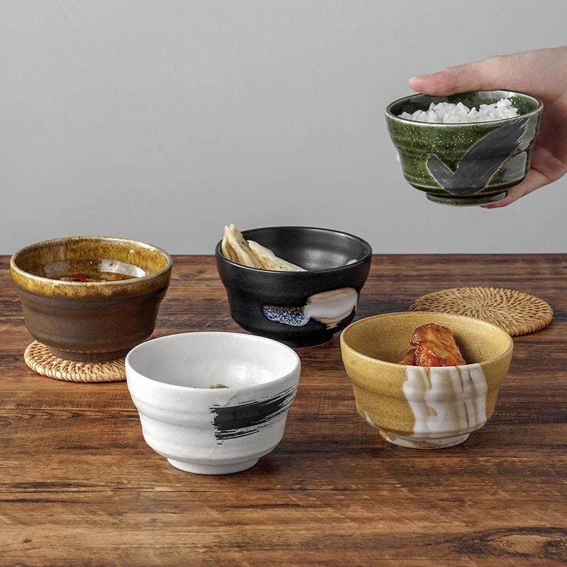 美浓烧日系进口米饭碗濑户侘寂风家用碗具粗陶色釉手绘釉下彩餐具,餐饮具,碗,淘宝优惠券,粉丝福利购,淘宝优惠卷