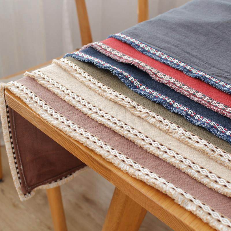 现代简约茶几桌布中国风长方形ins欧式棉麻刺绣花边纯色餐桌布艺,居家布艺,桌布,淘宝优惠券,粉丝福利购,淘宝优惠卷