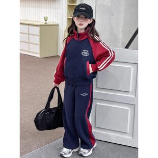 英国MDCW女童秋冬套装2025新款洋气儿童加绒加厚运动两件套