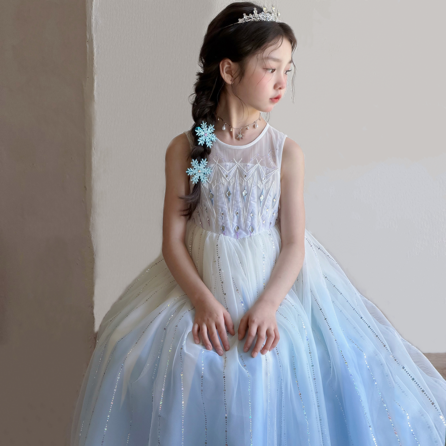 英国NextElsa艾莎公主裙2026新款夏装爱莎仙女裙生日裙女童连衣裙