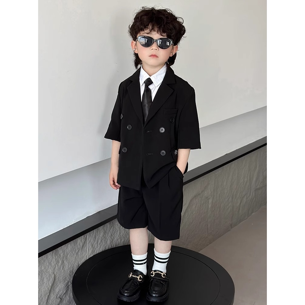 英国next kiss男童西装套装夏季新款痞帅男孩生日礼服儿童演出服