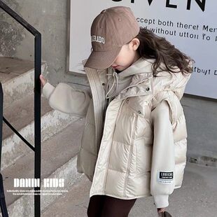 英国NextRtxr女童羽绒马甲洋气女孩坎肩外套儿童白鸭绒外穿羽绒服