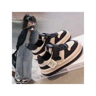 英国MDCW儿童运动鞋2025春秋季新款男童低帮板鞋女童黑白熊猫球鞋