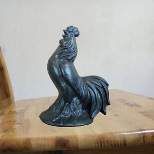 铁公鸡家居饰品摆件阳台客厅卧室装饰铸铁纸镇工艺品公鸡创