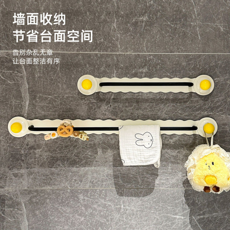 卫生间吸盘毛巾架免打孔