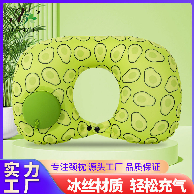 新款充气u型枕印花便携旅