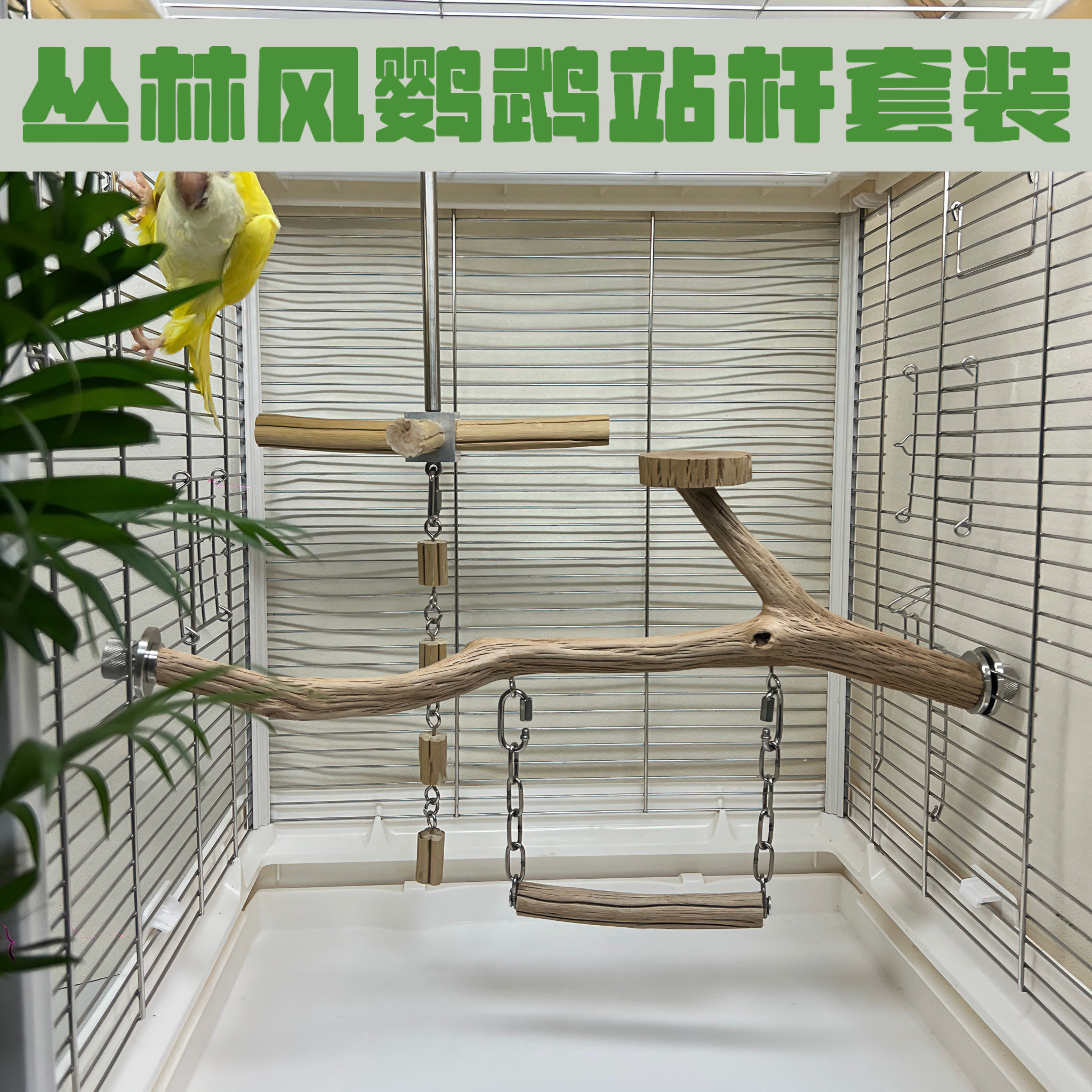 鹦鹉玩具秋千站台野梨木站杆