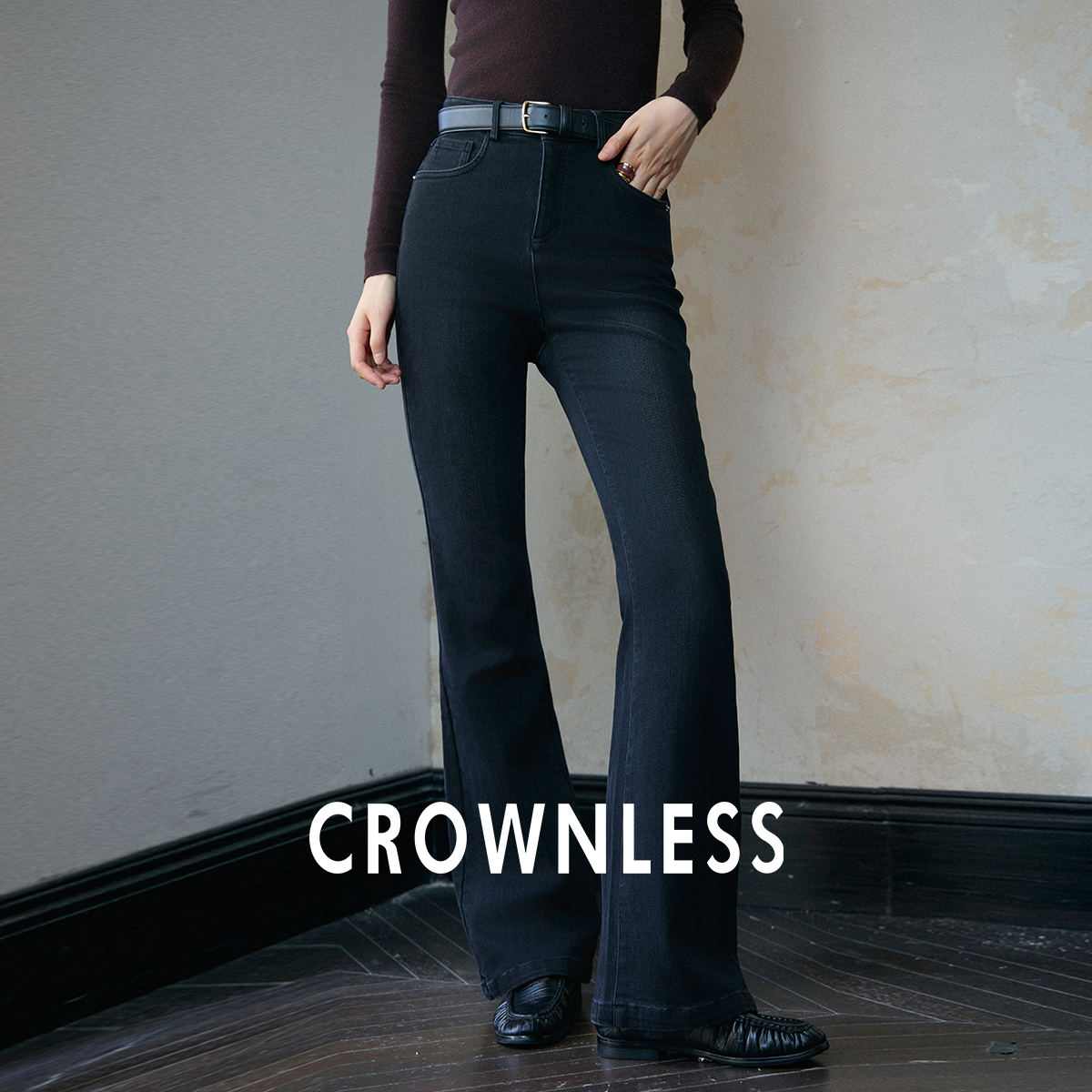 水洗修身弹力牛仔裤女