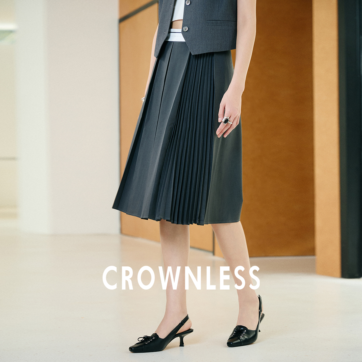 不规则百褶裙半身裙女