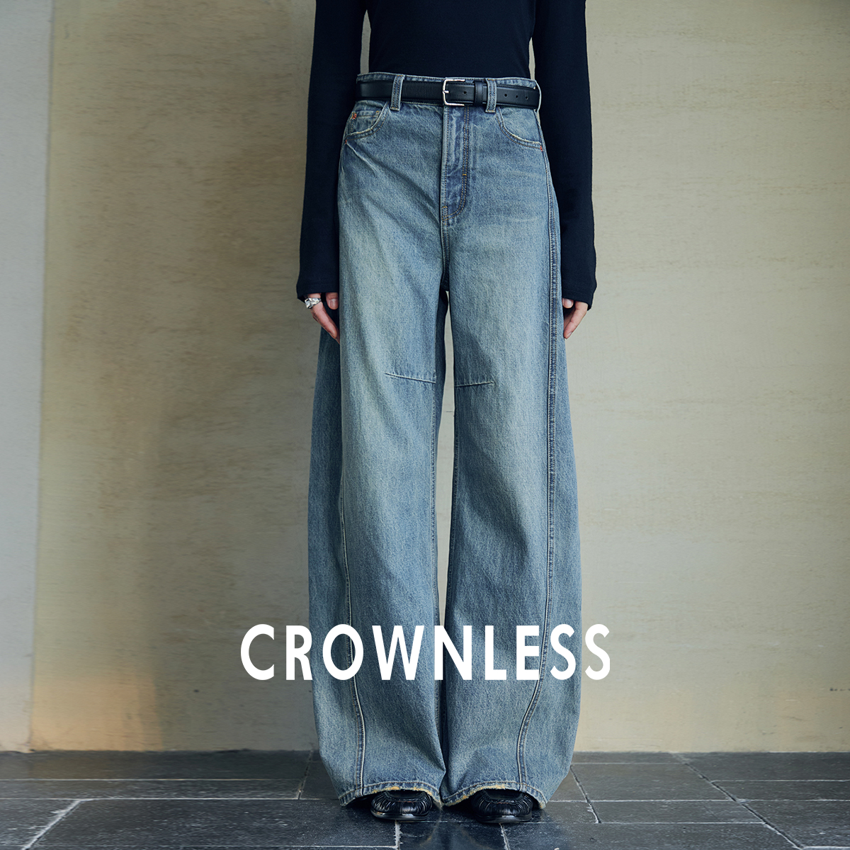 圆弧裤型 宽边腰头 立体塑形 错落随性