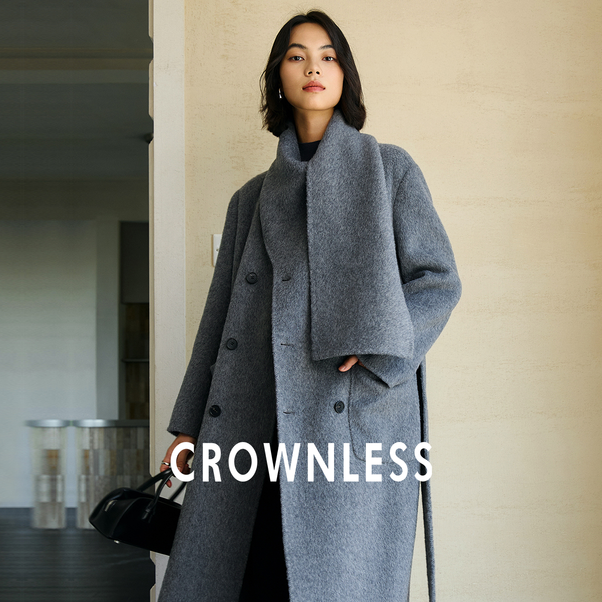 未冕静奢微绒皮草感围巾领长款