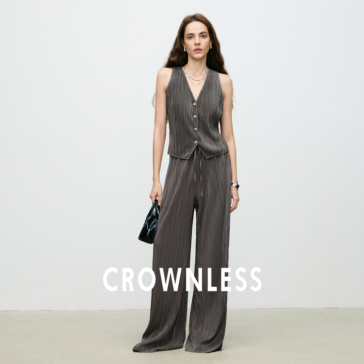 三宅风立体抽绳橡筋腰空气裤