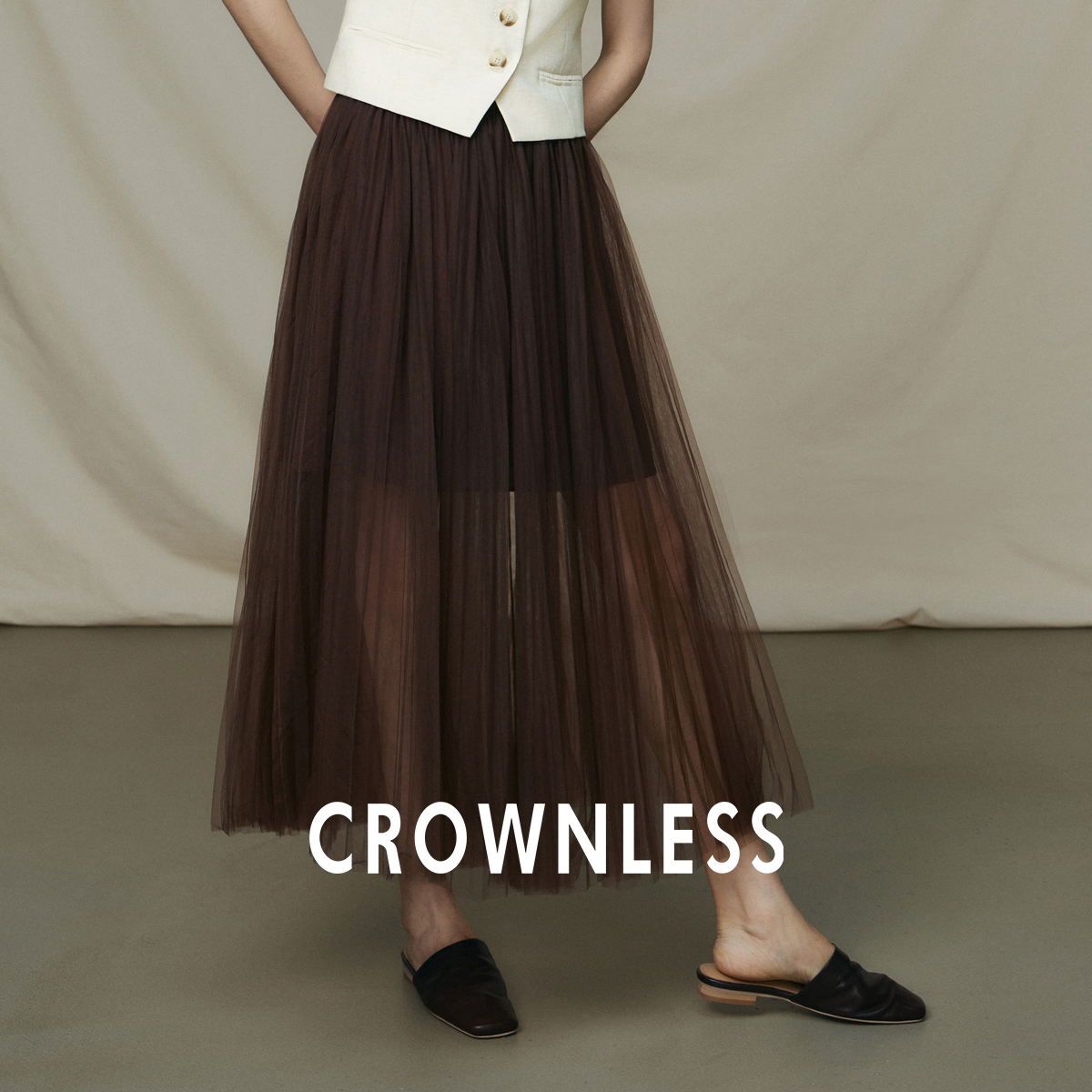 双层高密网纱氛围美A字半身裙