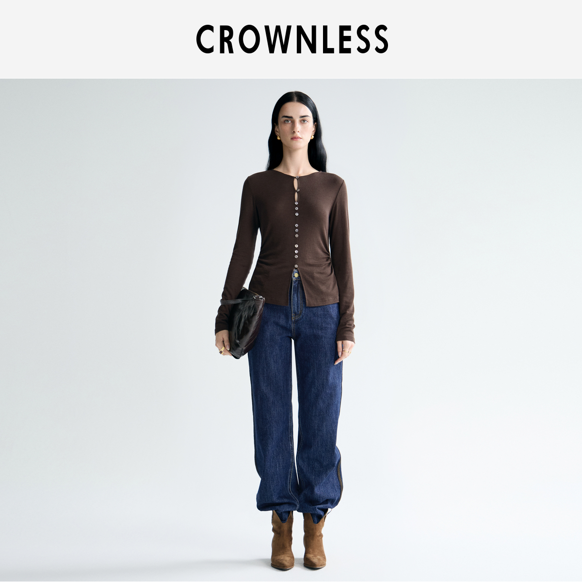 高腰显瘦直筒牛仔裤女