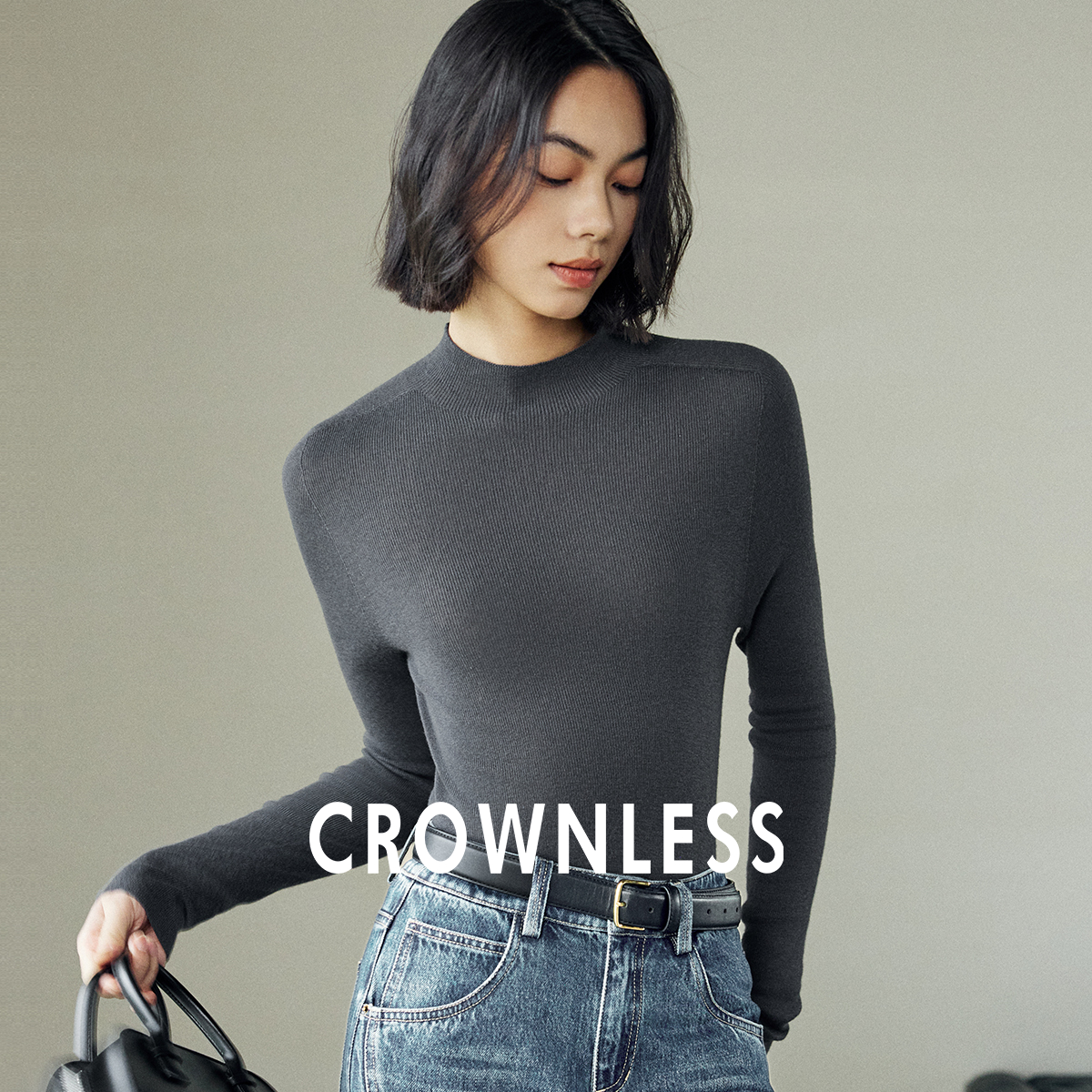 新款高级纯色羊绒上衣内搭