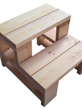 新实木梯凳飘窗台阶凳踏步阶梯凳楼梯凳家用梯Q子登高梯凳子两步