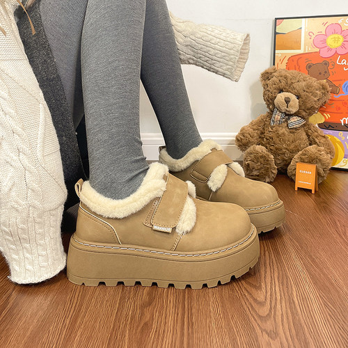 回力魔术贴毛绒雪地靴女2025冬季