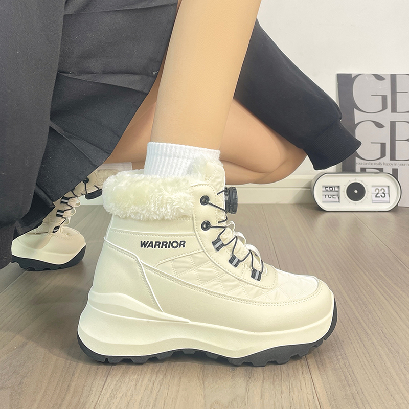 回力厚底雪地靴女2025冬季加绒