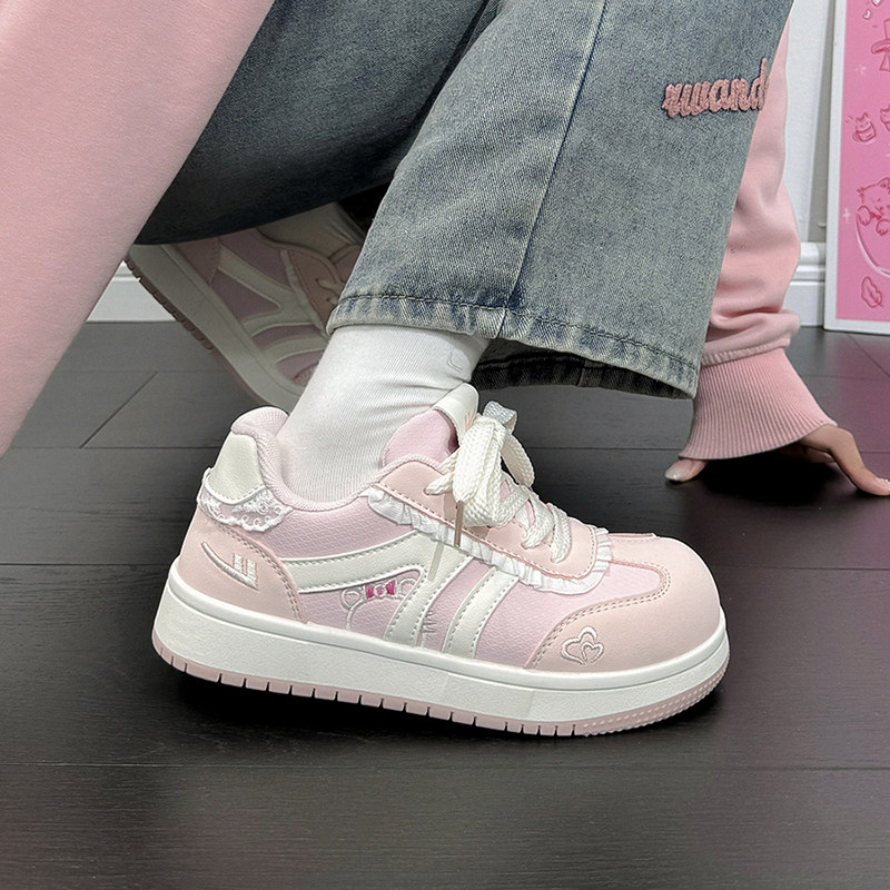 回力可爱原创粉色板鞋女2026春季新款蕾丝设计感初中生休闲小白鞋,女鞋,休闲板鞋,淘宝优惠券,粉丝福利购,淘宝优惠卷