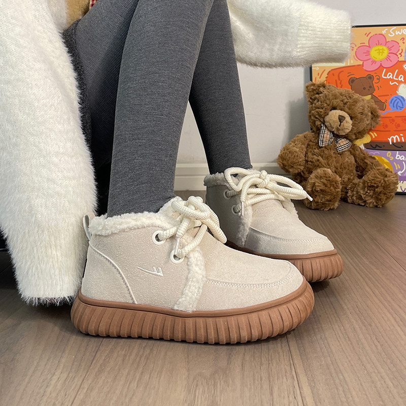 回力加绒雪地靴女2025冬季厚底