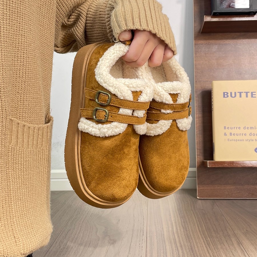 回力加绒毛毛雪地靴保暖厚底