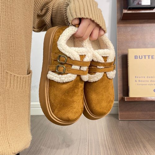 回力加绒毛毛雪地靴保暖厚底