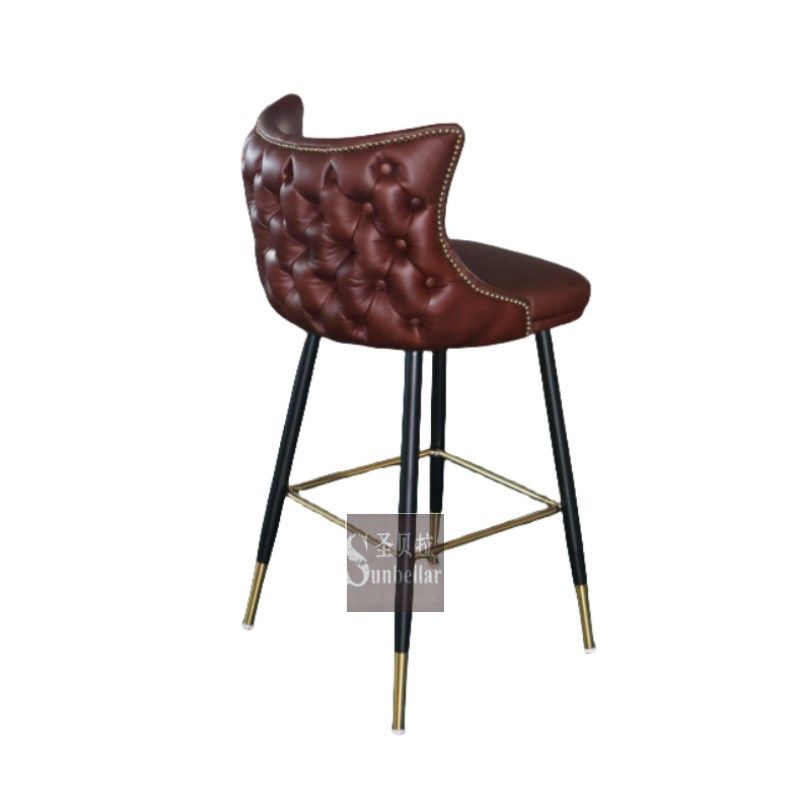 家用餐厅中古头层牛皮吧椅拉扣吧台椅子高级感酒吧高脚凳真皮吧椅,商业/办公家具,酒吧椅,淘宝优惠券,粉丝福利购,淘宝优惠卷