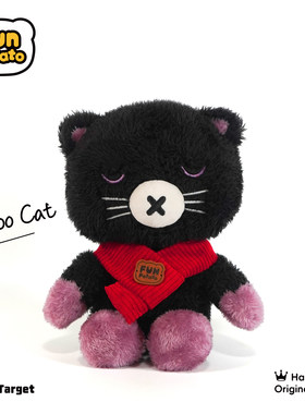 围巾黑色猫咪|FUNPOTATO番薯手作毛绒玩偶娃娃小朋友女生生日礼物