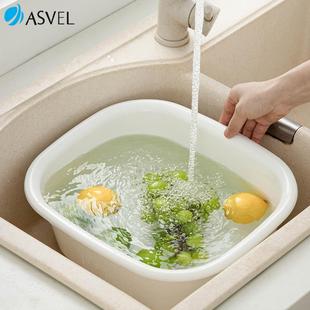 日本进口asvel洗菜盆沥水篮厨房家用塑料滤水盘收纳筐客厅水果篮