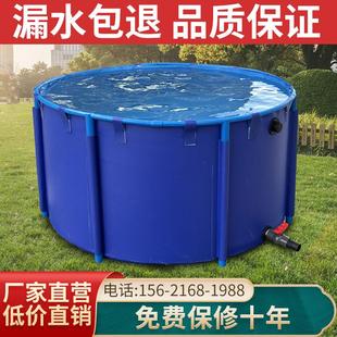 圆形帆布鱼池加厚折叠蓄养殖锦鲤水池带支架防水布家用大型养鱼池