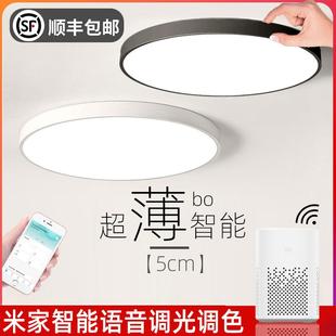 超薄led吸顶灯小爱同学智能圆形现代简约智能卧室灯阳台灯具