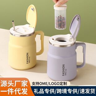 304不锈钢马克杯带盖子勺子公室女咖啡杯大容量泡茶杯喝水杯MK9