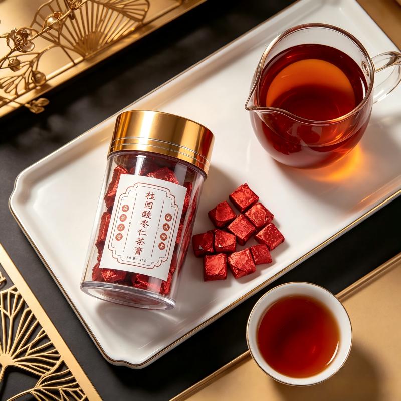 普洱茶桂圆酸枣仁茶膏50克罐装果香足组合型花茶男女通用养生茶