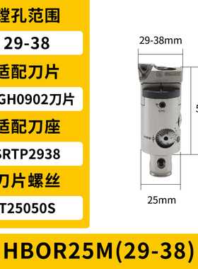 极细微调精镗头HBOR25/32/4x0/50M精镗刀配件滑块刀片座SRTP2938