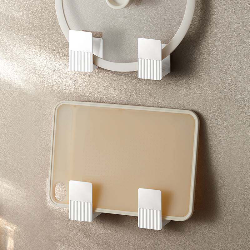 双枪免打孔锅盖架厨房置物架壁挂式放菜板砧板多功能墙上收纳神器