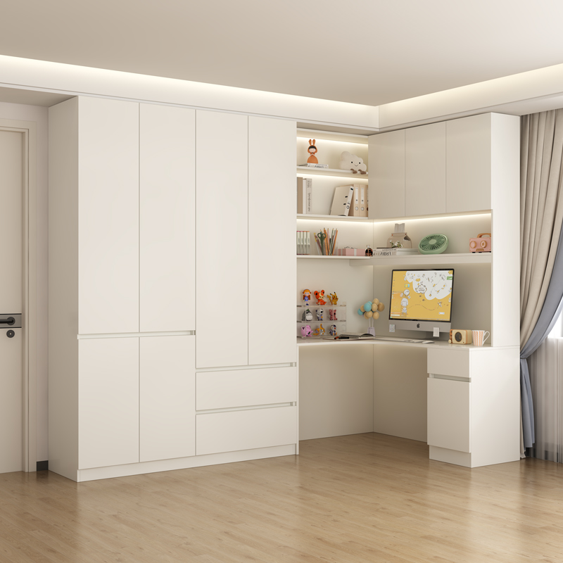 转角衣柜书桌组合ENF级环保板材