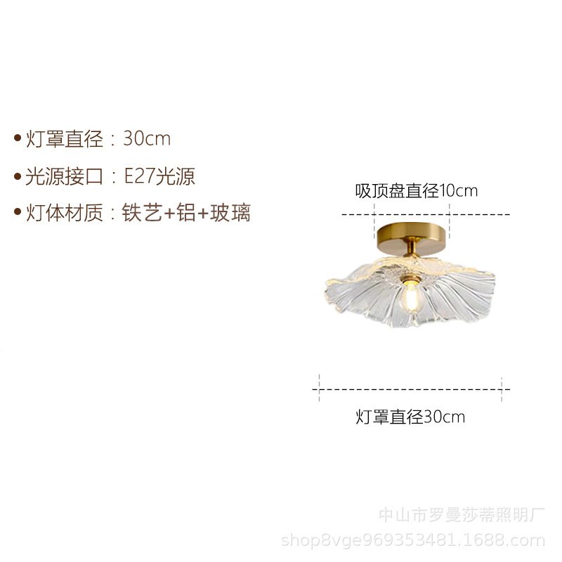网红过道吸顶灯爆款阳台走廊入户玄关衣帽间花型水晶玻璃灯具