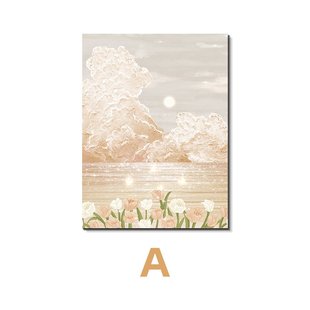 电表箱装 奶油风竖版 饰画肌理电配箱挂画轻奢高级感电闸箱遮挡壁画