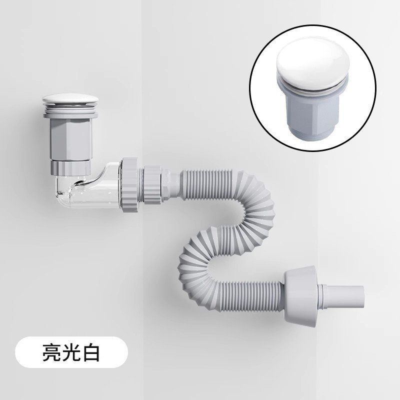 洗脸盆陶瓷盖下水器台盆漏水塞防臭防堵洗手盆下水管密封通用配件